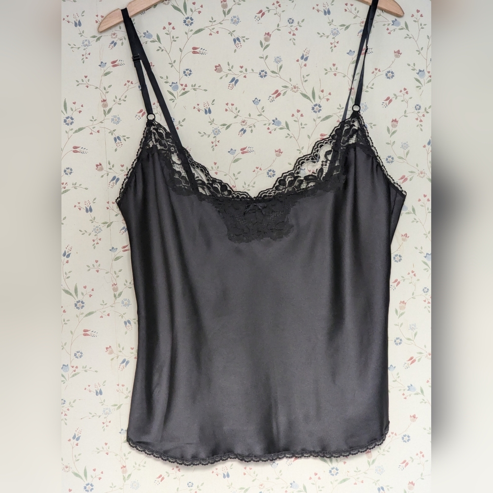 Black Lace Cami 38 L Top Day Night Camisole Layer Lingerie Special Event Date